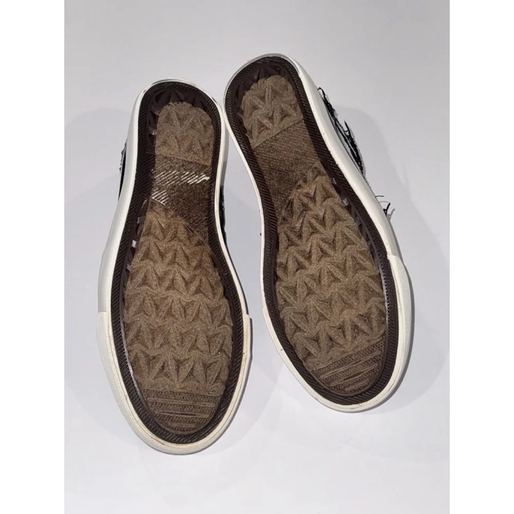 True Religion Black Distressed Slip On Sneakers